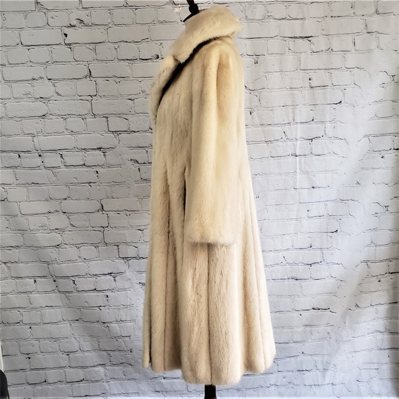SOLD!  ERIKA SCHON Long 3/4 Sleeve Mink Coat M - Picture 6 of 8